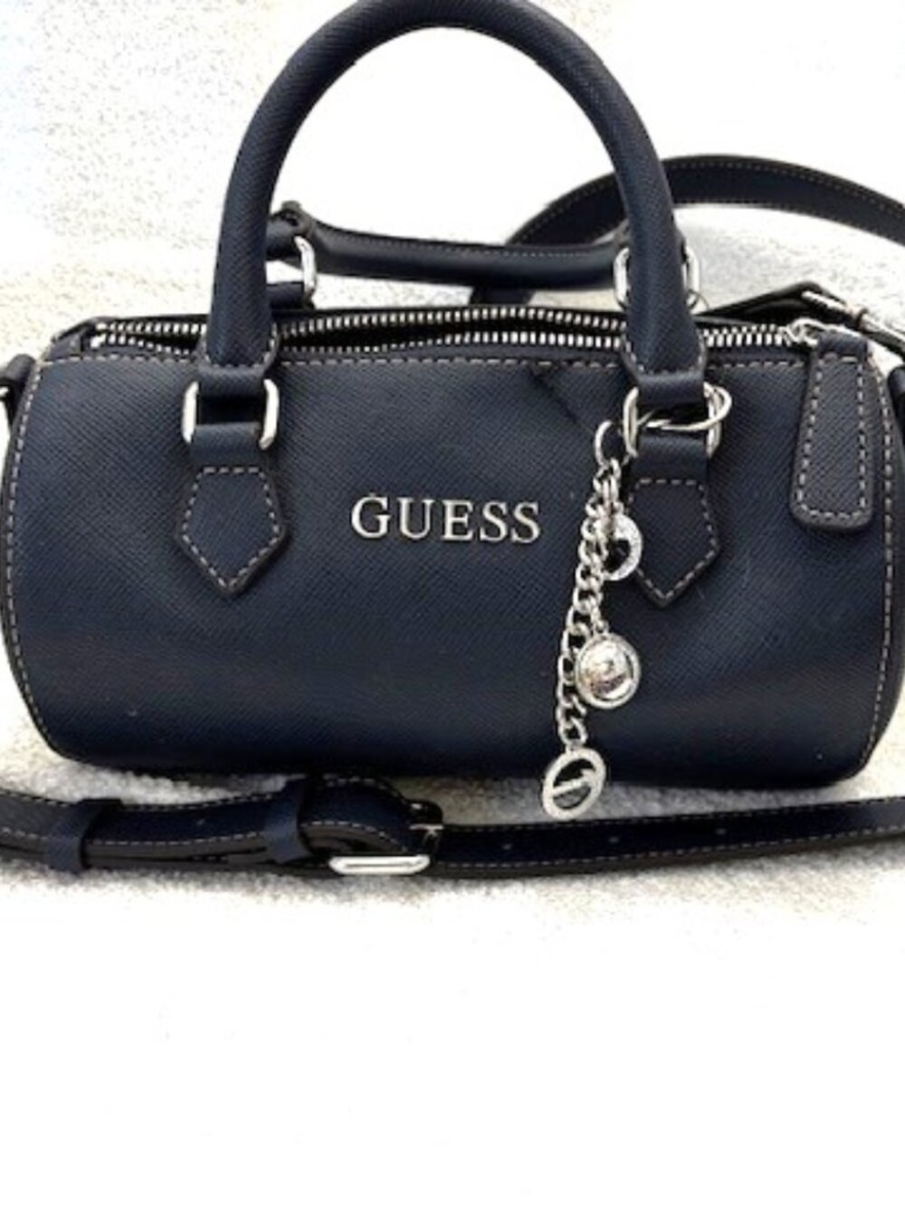 Guess Anessa barrel crossbody handbag in navy NWT